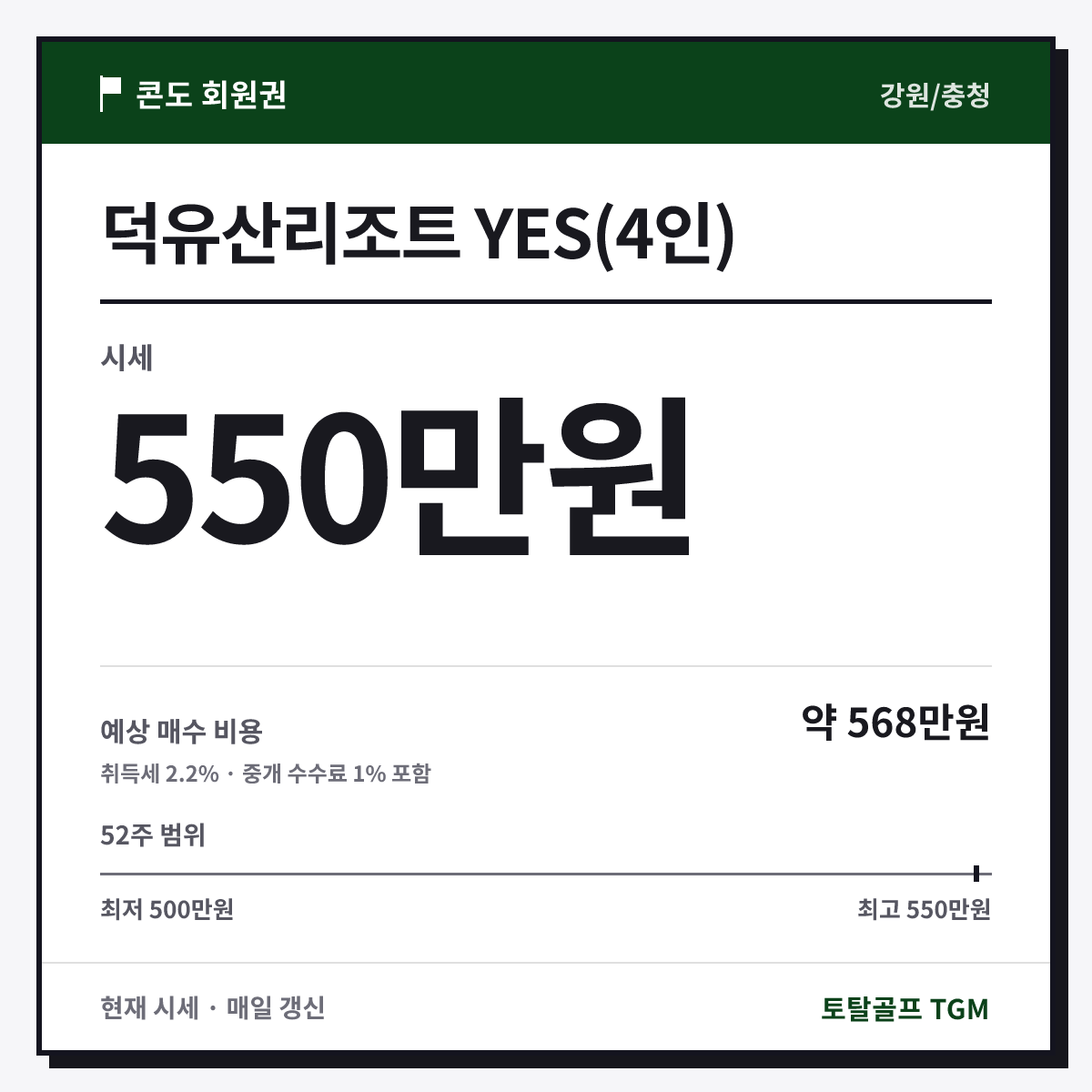 덕유산리조트 YES(4인) 카드