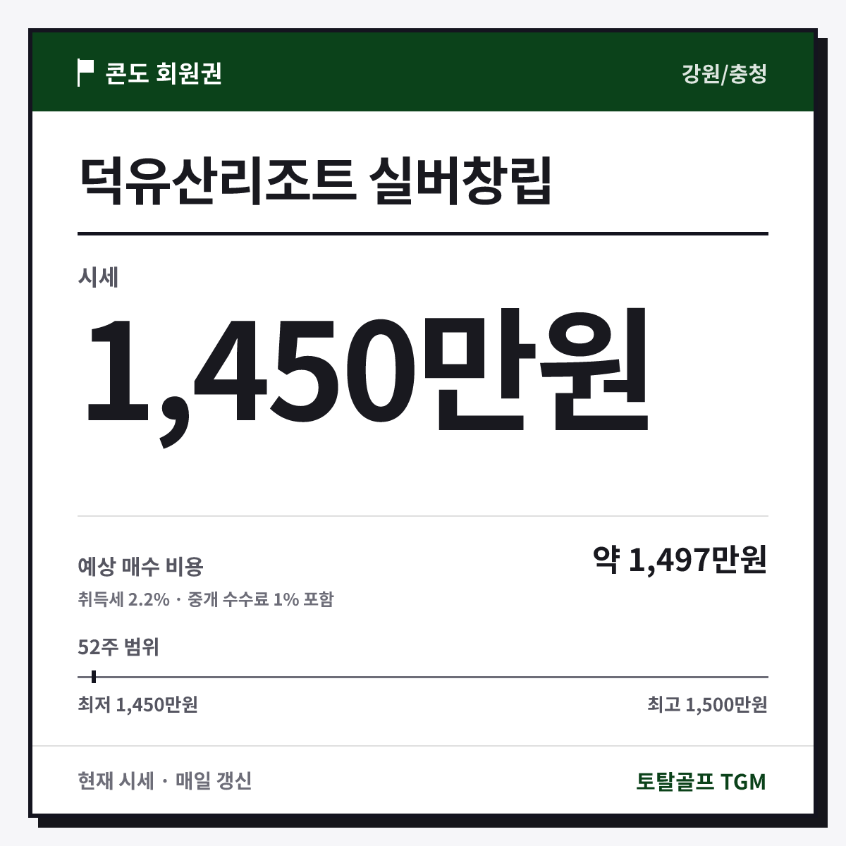 덕유산리조트 실버창립 카드