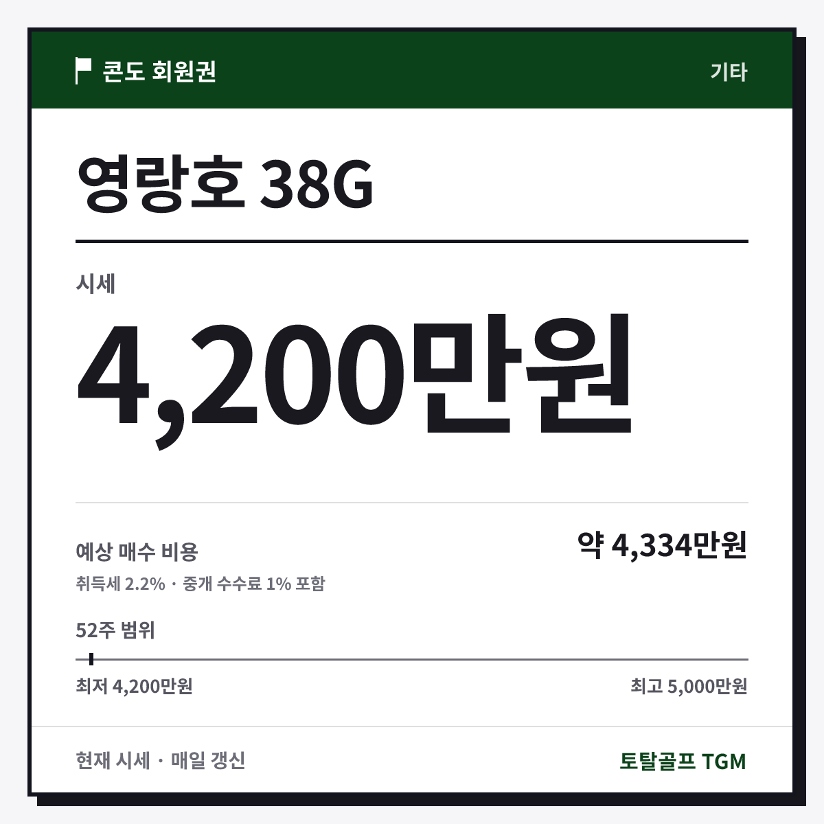 영랑호 38G 카드