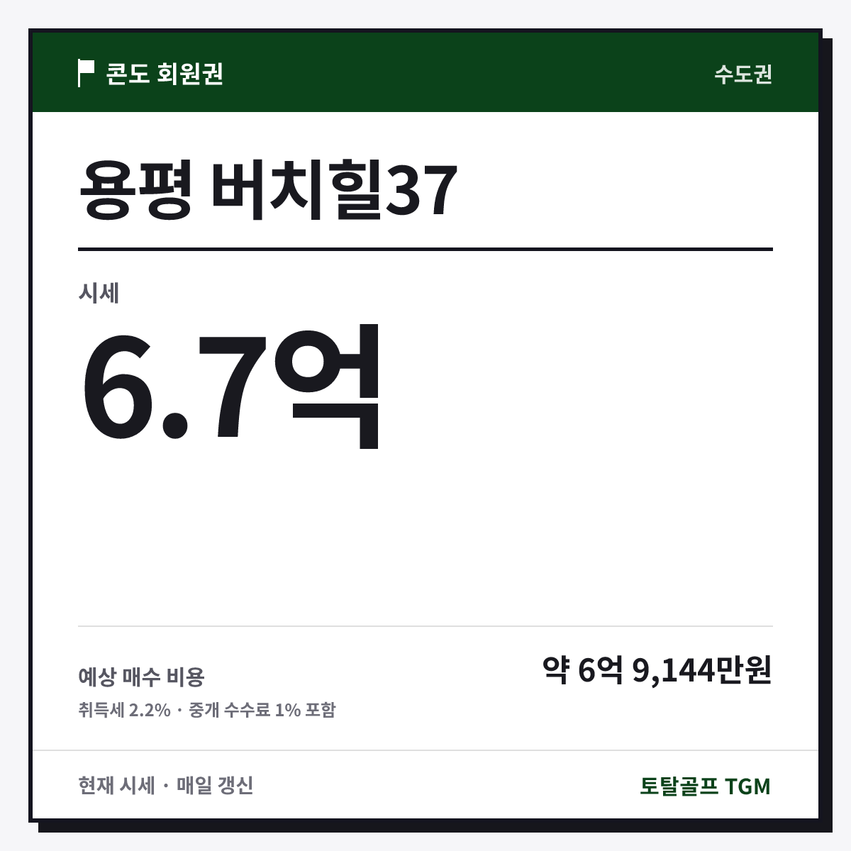 용평 버치힐37 카드