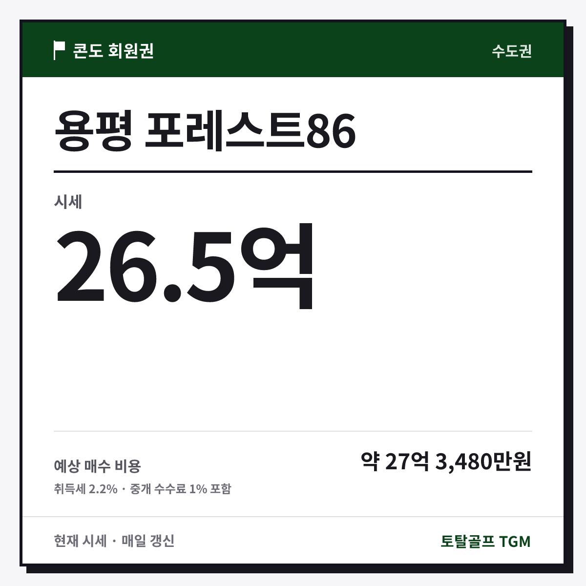 용평 포레스트86 카드