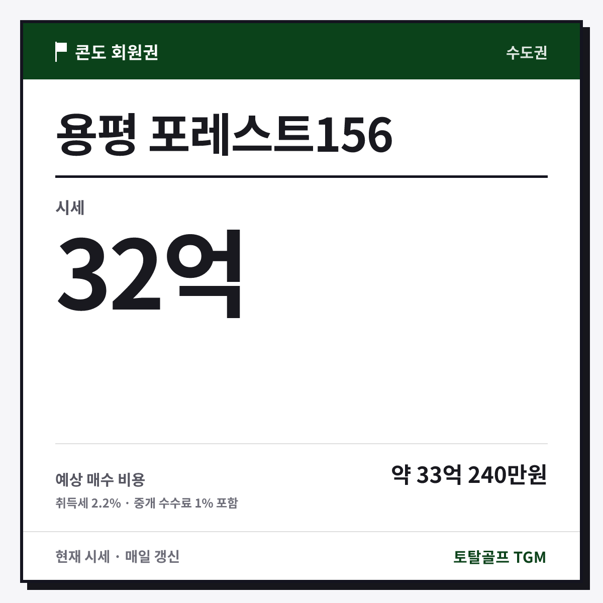 용평 포레스트156 카드
