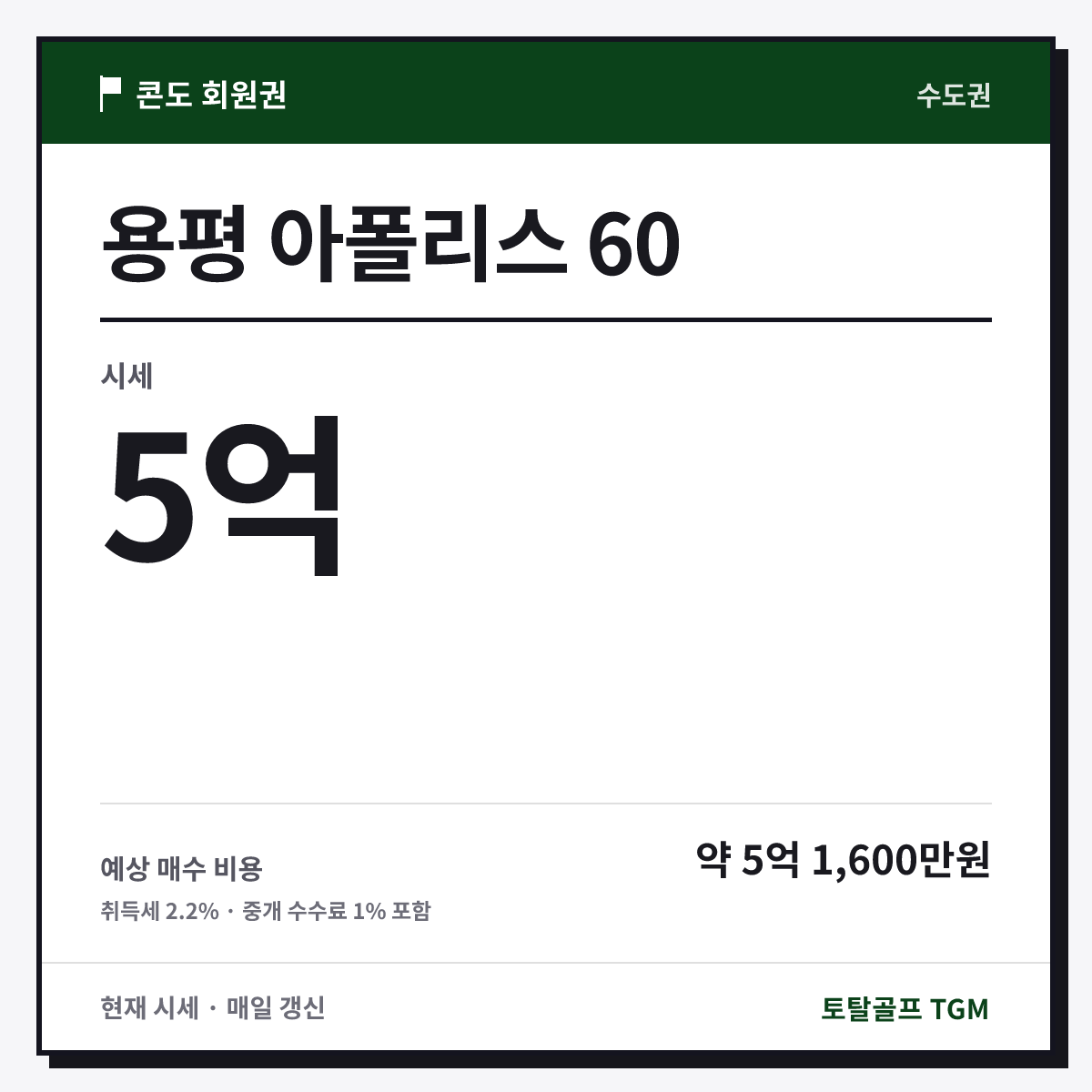 용평 아폴리스 60 카드