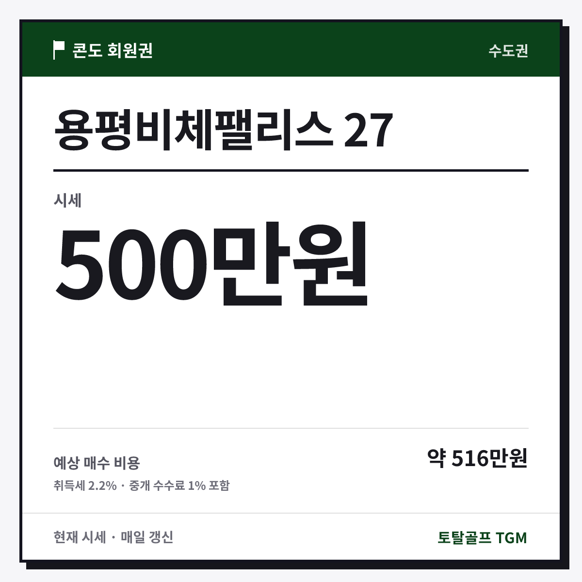 용평비체팰리스 27 카드