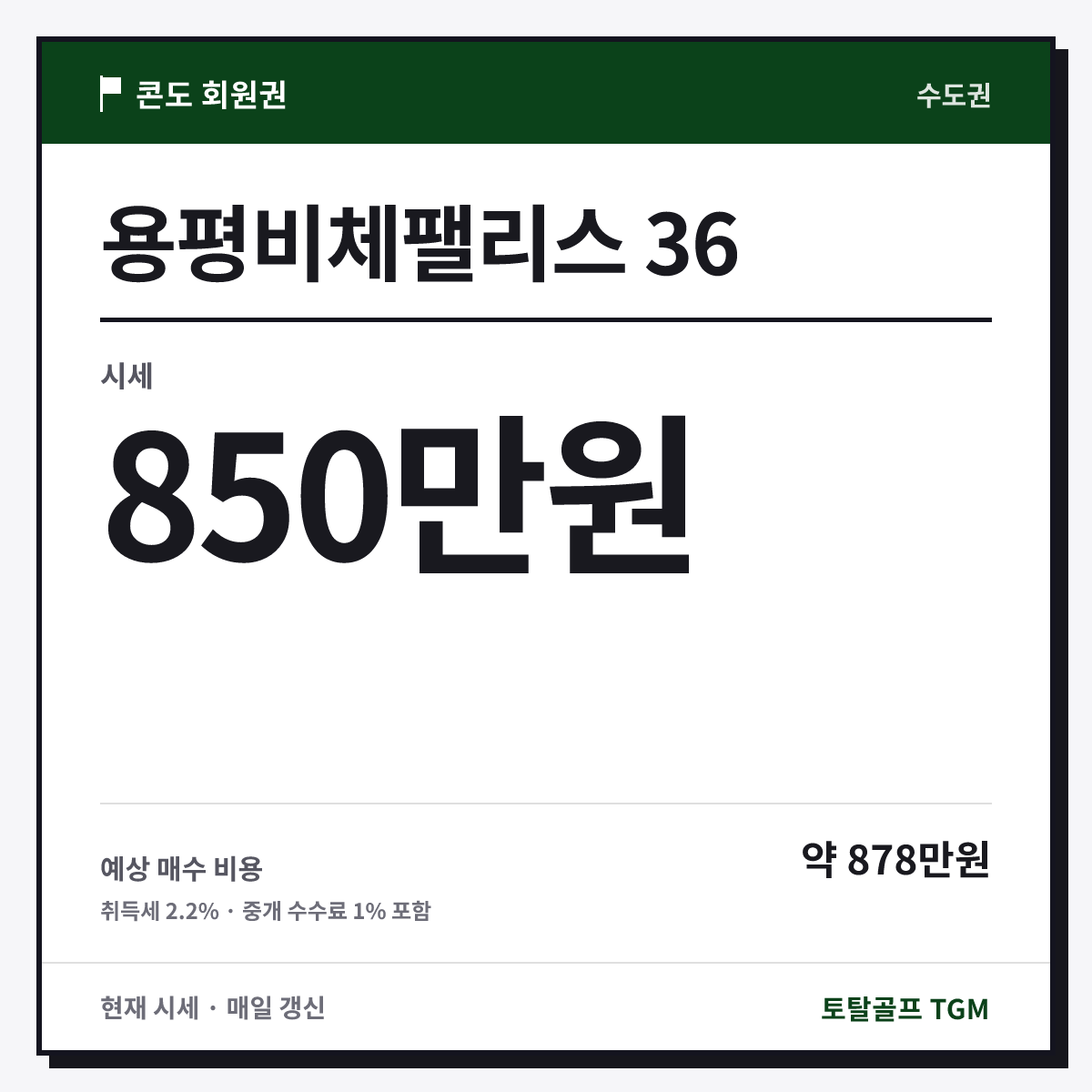 용평비체팰리스 36 카드