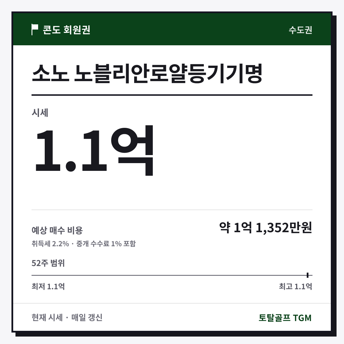 소노 노블리안로얄등기기명 카드