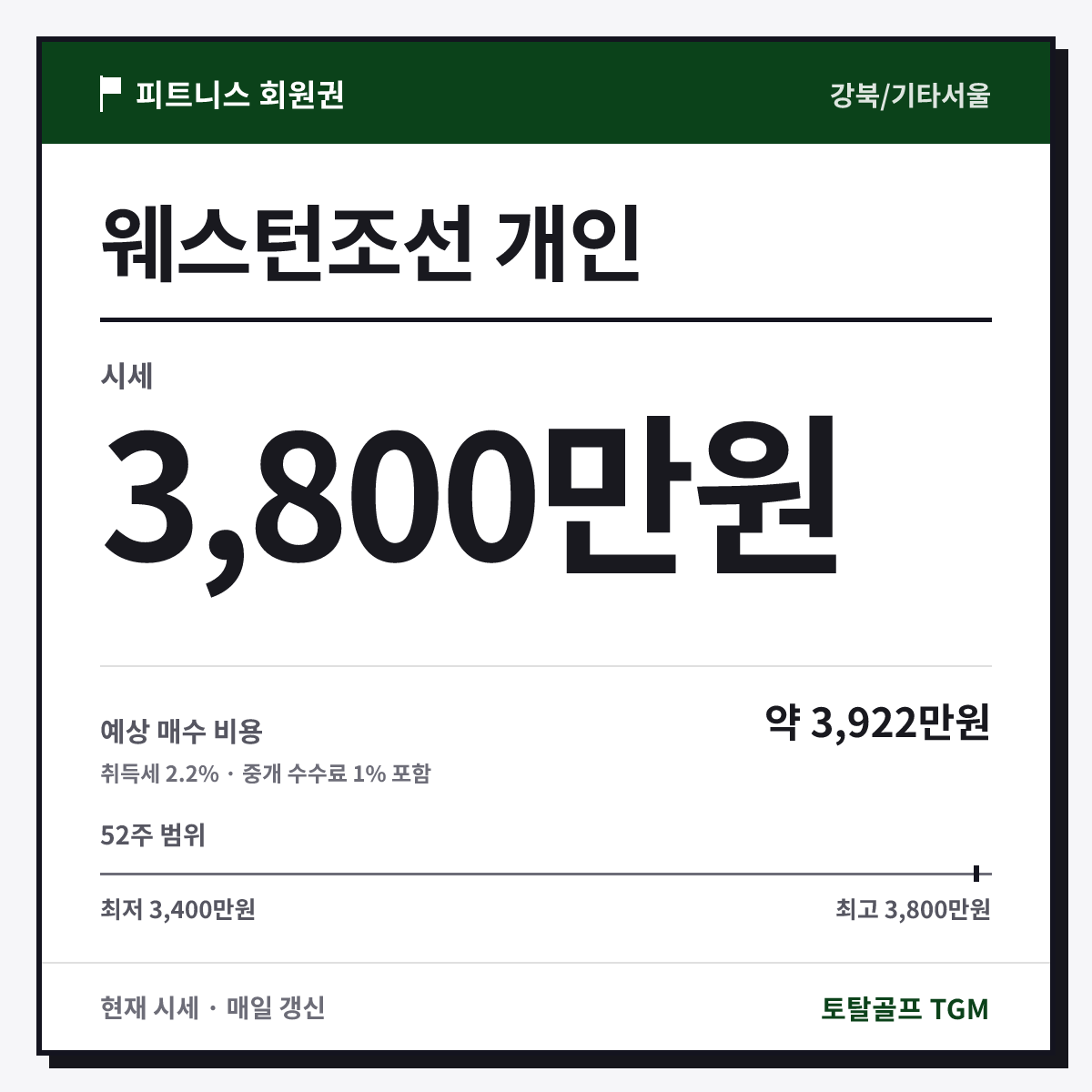 웨스턴조선 개인 카드