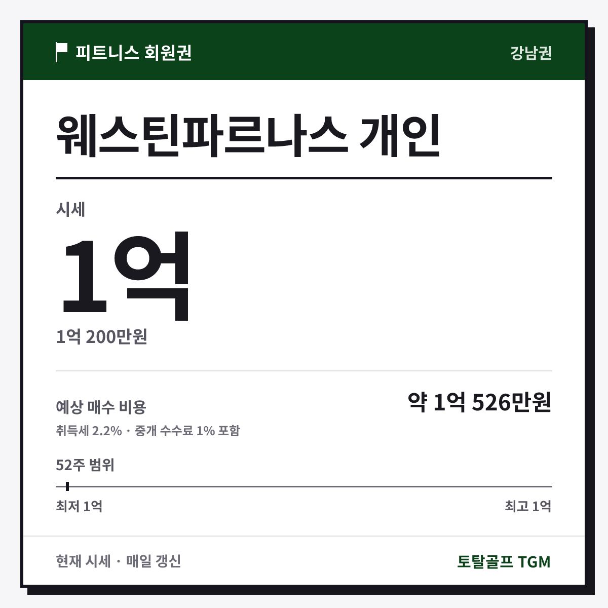 웨스틴파르나스 개인 카드