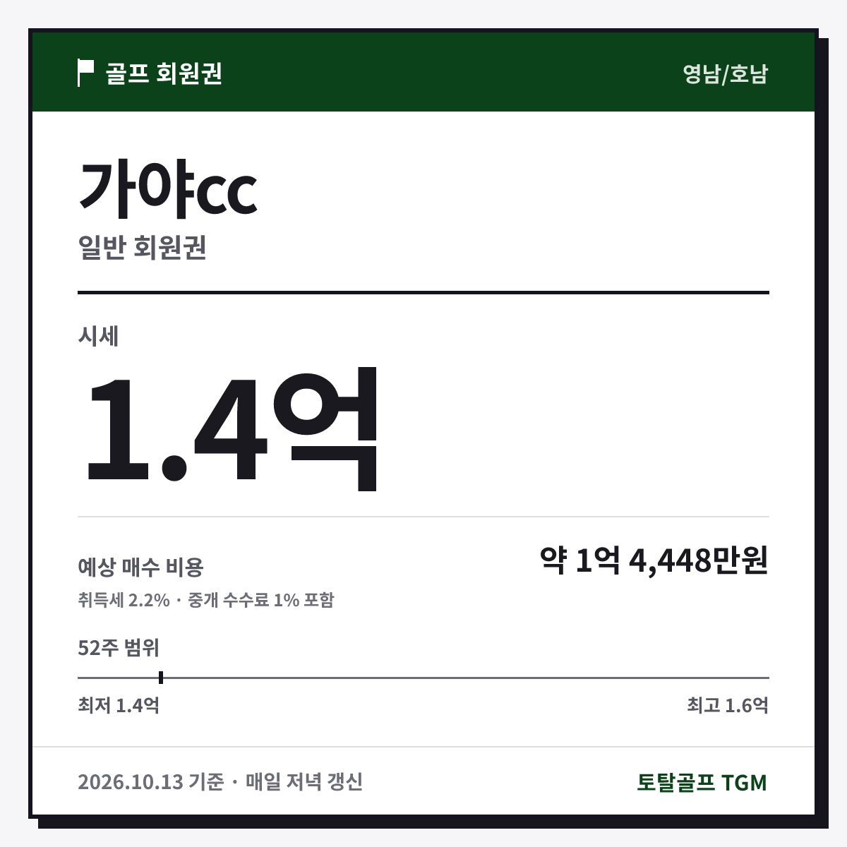 가야cc 일반 카드
