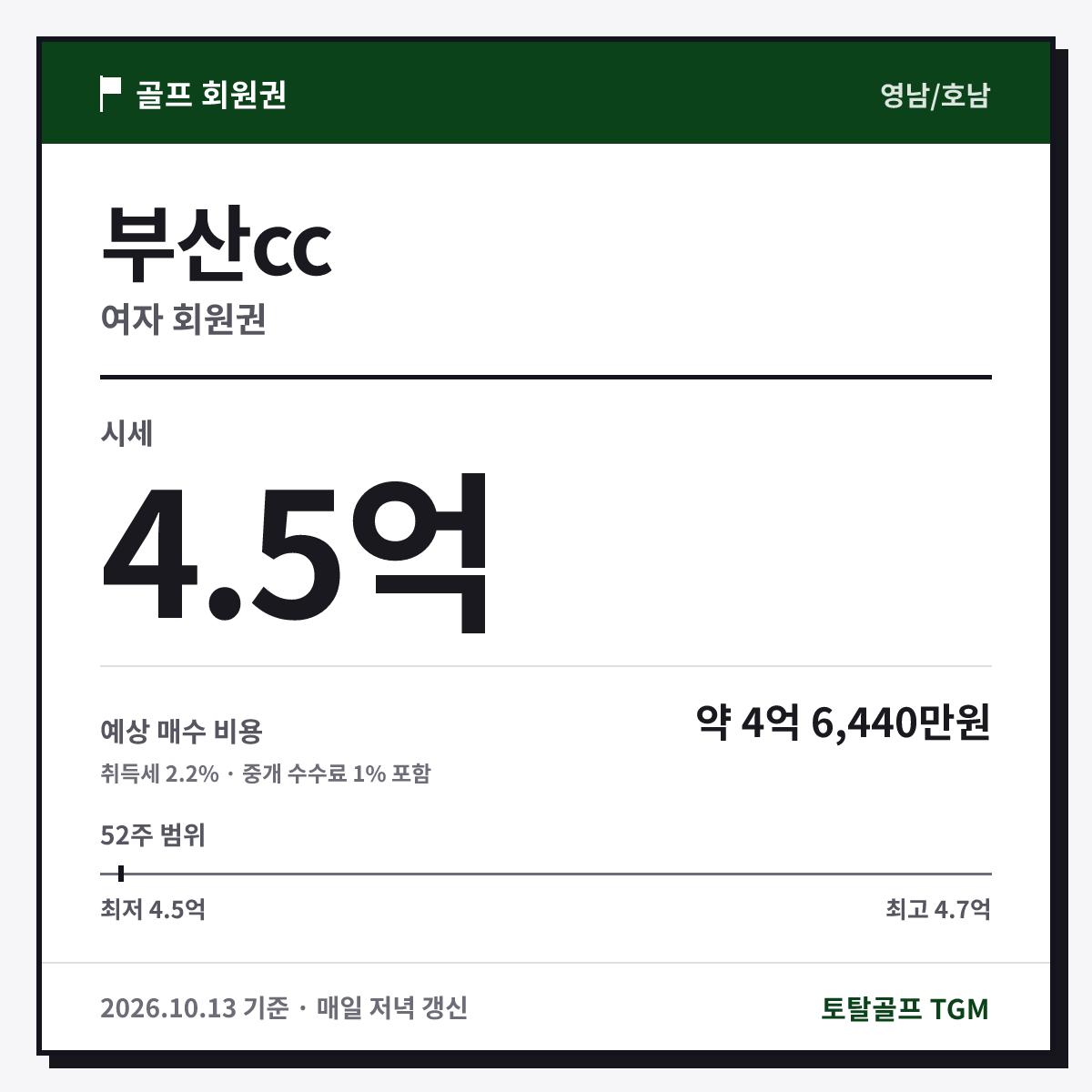 부산cc 여자 카드
