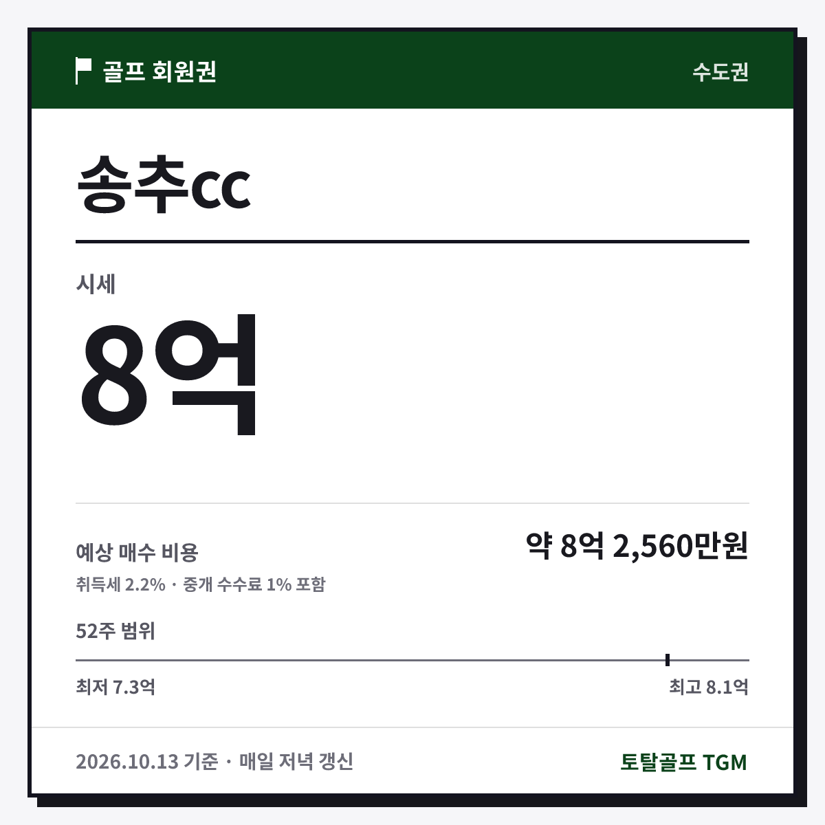 송추cc 카드