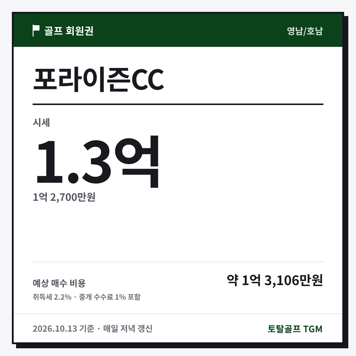 포라이즌CC 카드
