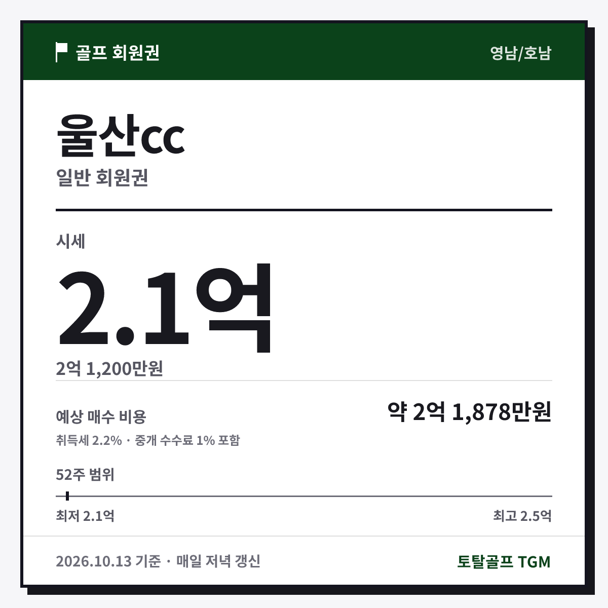 울산cc 일반 카드