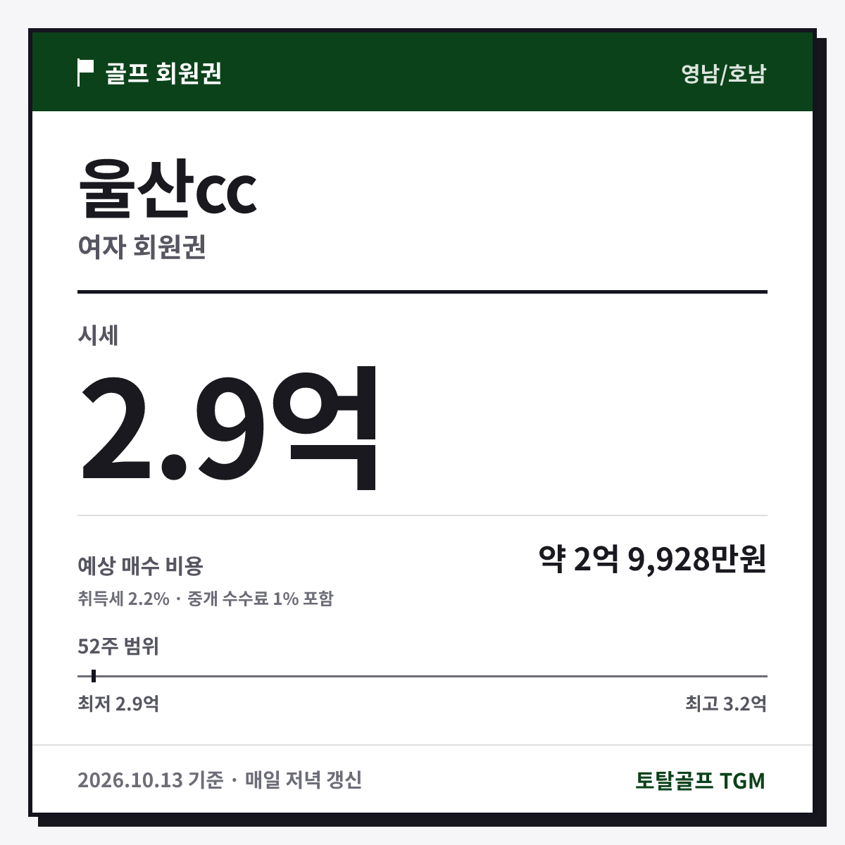 울산cc 여자 카드