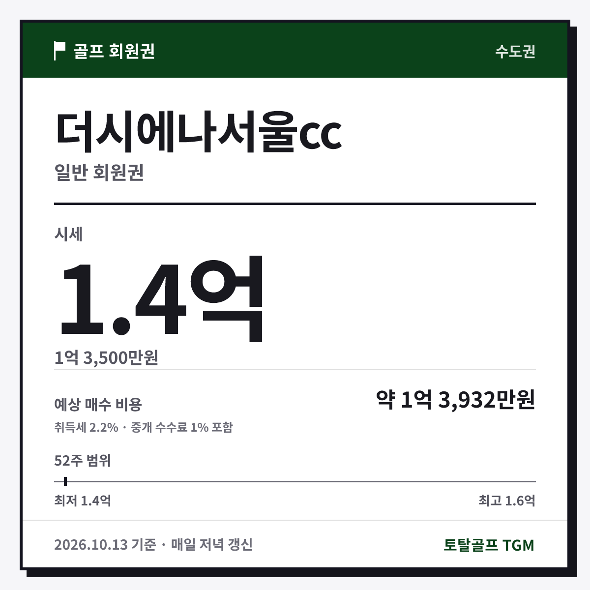 더시에나서울cc 일반 카드