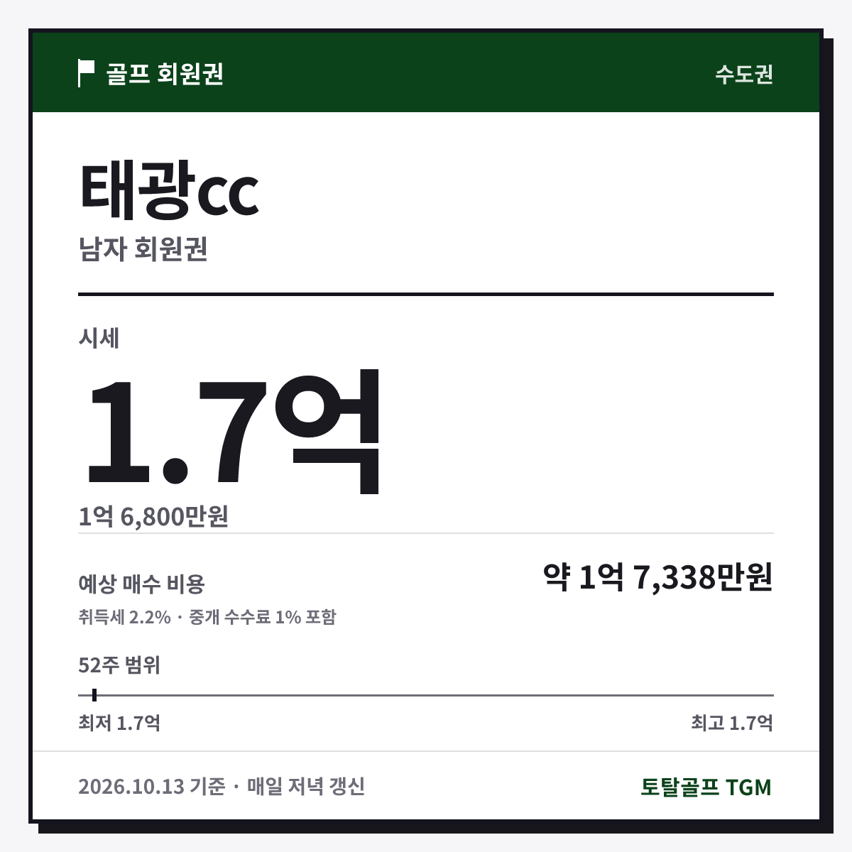 태광cc 남자 카드
