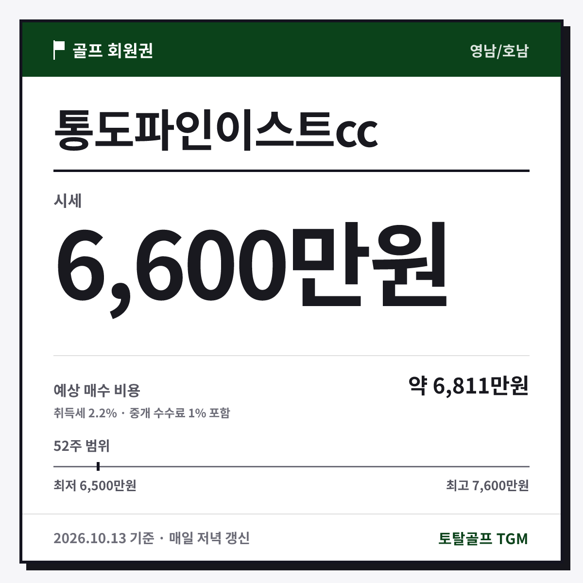 통도파인이스트cc 카드