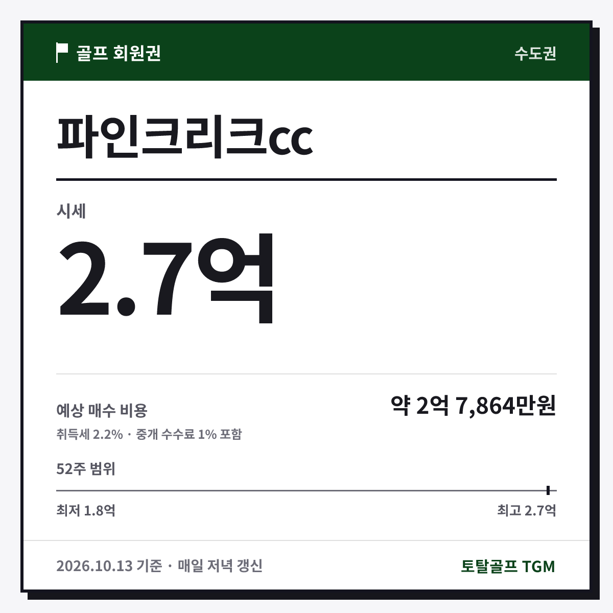파인크리크cc 카드