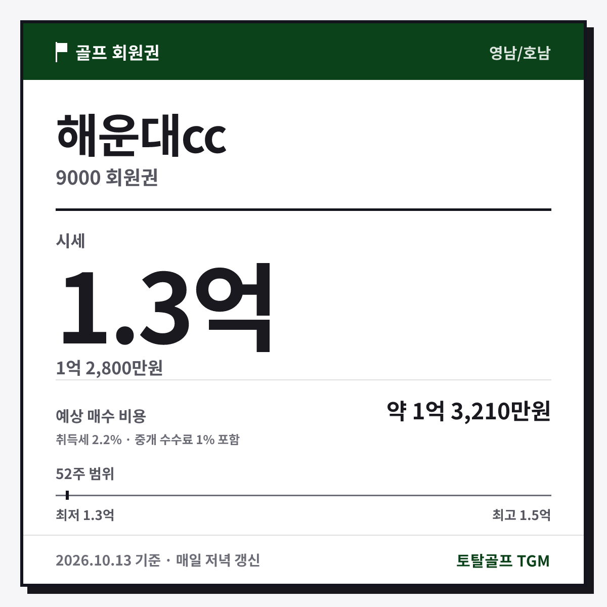 해운대cc 9000 카드
