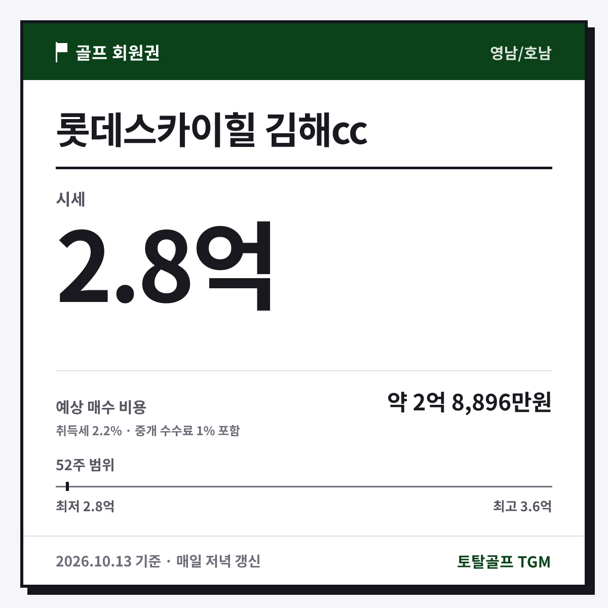 롯데스카이힐 김해cc 카드
